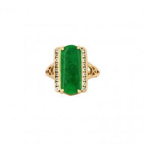 Bague en Or, Jade et Diamants