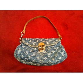 Sac Louis Vuitton "Mini Pleaty" bleu
