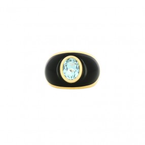 Bague Jonc en Or, Onyx et...