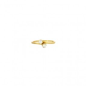 Bague Fine Toi et Moi en Or...