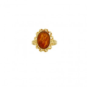 Bague Vintage en Or et Ambre