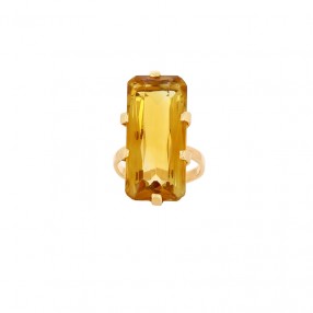 Bague Vintage en Or et Citrine