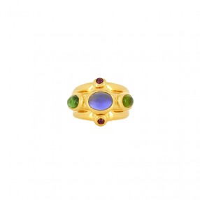 Bague Jonc en Or, Iolite,...