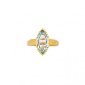 Bague Marquise en Or et Topaze