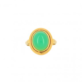 Bague en Or et Agate Verte