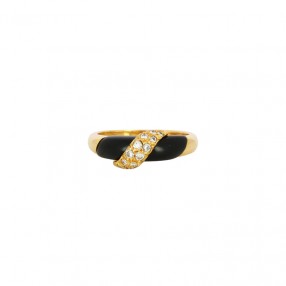 Bague Lien en Or, Onyx et...