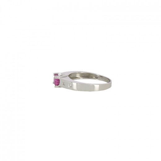 Bague Guerin en Or, Saphir rose et Diamants