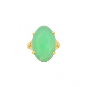 Bague Marquise en Or et Jade