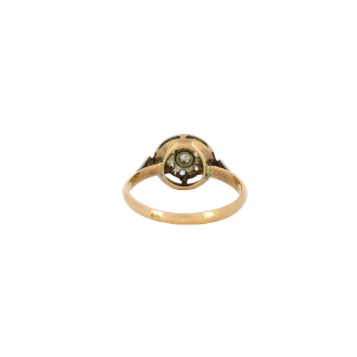 Bague Ancienne Plaquée Or Rose 18k RGP Avec Zircon Transparent - Taille 54 - Bijou Vintage Brillant Et élégant