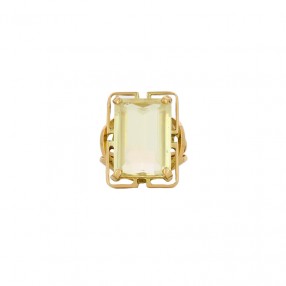 Bague en Or et Quartz Jaune