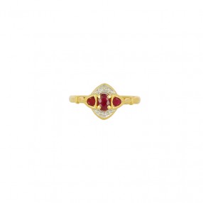 Bague en Deux Tons d'Or et...