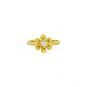 Bague Vintage Fleur en Or...