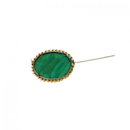 Broche Ancienne Micro Mosaïque Fleurs Et Métal Doré (manques)