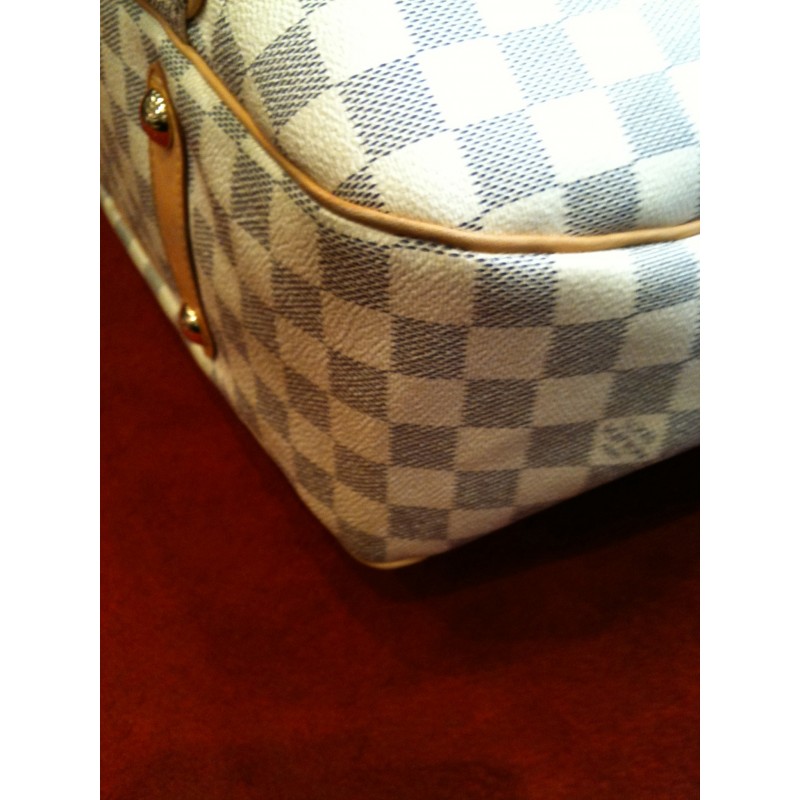 DDH - Sac à main Louis Vuitton Galliera grand modèle en toile damier azur  et cuir naturel - Louis Vuitton Insolite Damier Azur Wallet White