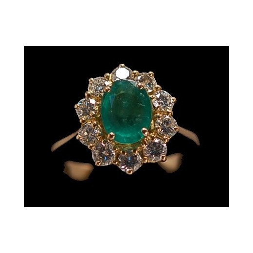 Bague Emeraude de Colombie et Diamants