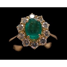 Bague Emeraude Colombie Diamants