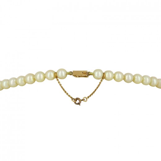 Ancien Collier En Perles De Culture Et Or Jaune 18 Carats - Perles D'eau Douce, Origine France