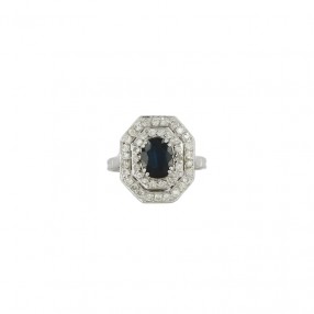 Bague en Or Saphir Diamants