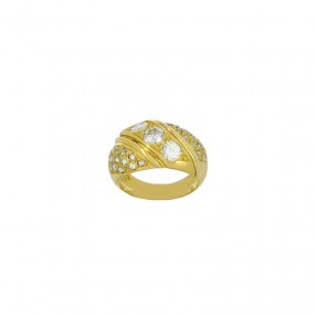 Bague Jonc en Or et Diamants