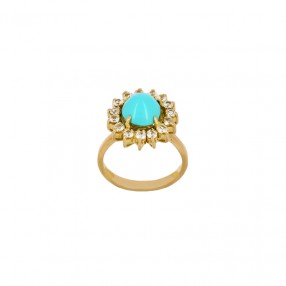 Bague en Or Turquoise et...