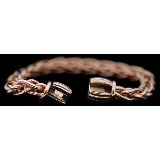 Bracelet Hermes maille tressée en or