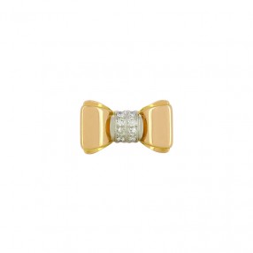 Bague Tank en Or Platine et...