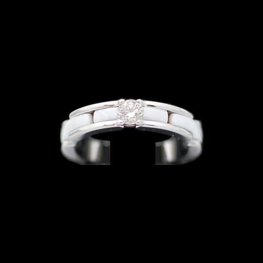 Bague Chanel " Ultra " Céramique blanche et diamant