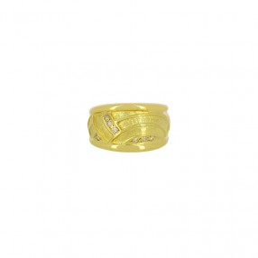 Bague Jonc en Or et Diamants