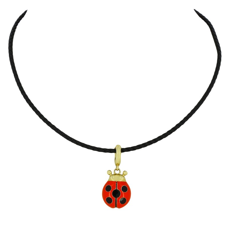 Collier Lauren Rubinski Ladybug Charm Enamel en Or