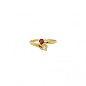 Bague fine en Or Rubis et...