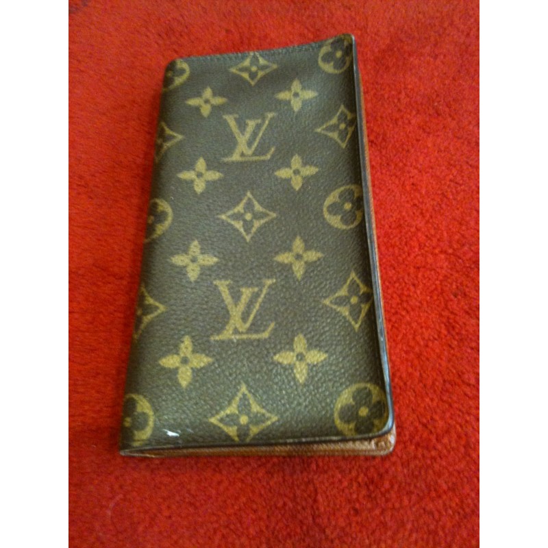 Auth LOUIS VUITTON Monogram Porte Chequier Double M62223 Long