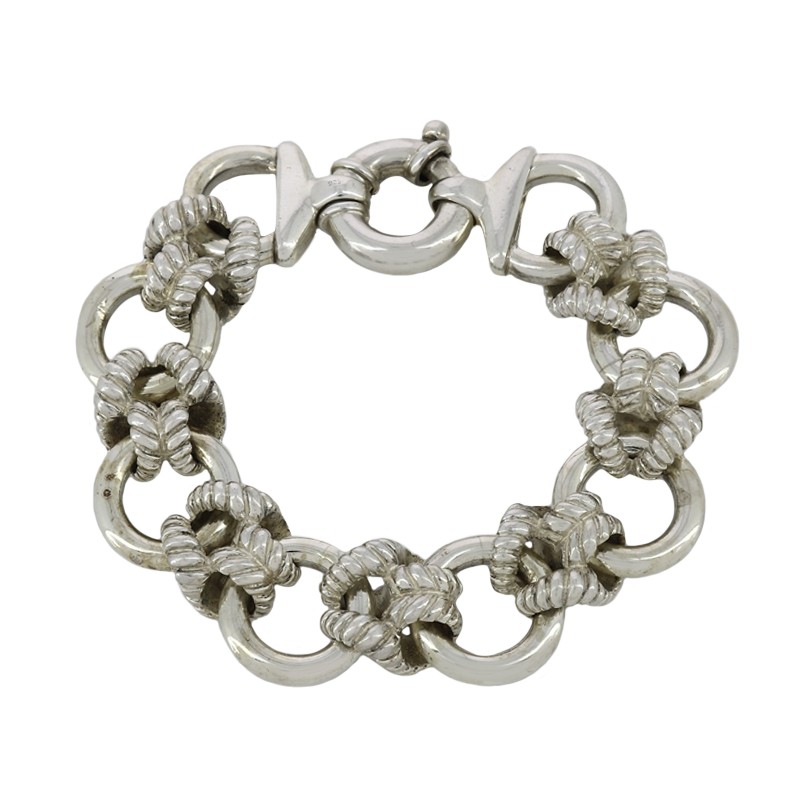 Bracelet Frappé main en argent massif