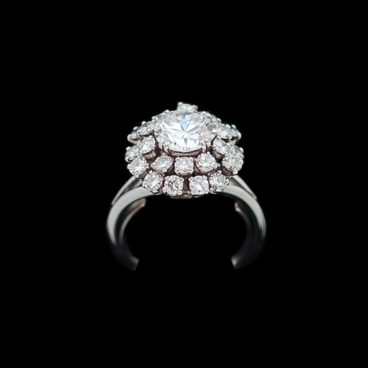 Bague " Diamants " de 3,27 carats en or blanc