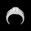 Bague moderne diamant central de 2,35 carats en or blanc