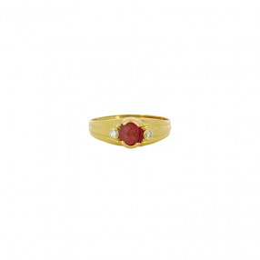Bague en Or Quartz Rose et...