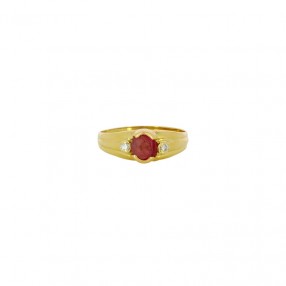 Bague en Or Quartz Rose et...