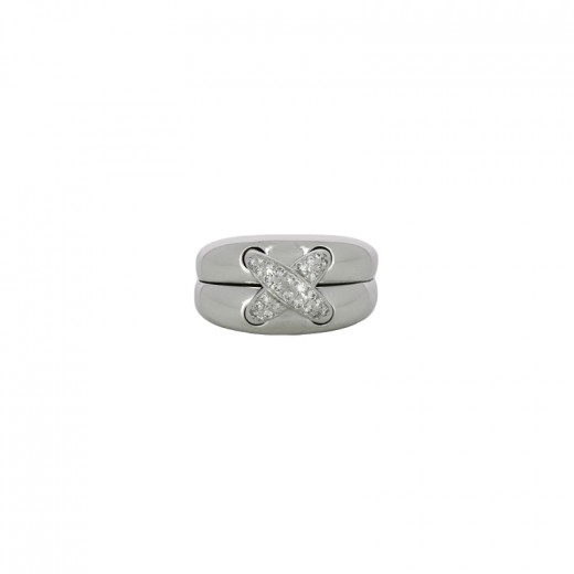 Bague Chaumet Double Liens en Or et Diamants