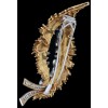 Broche ancienne feuille or et diamants