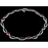 Bracelet ligne rubis diamants