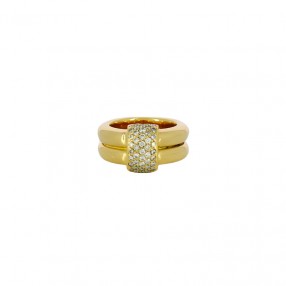 Bague Double Anneau Pavage...