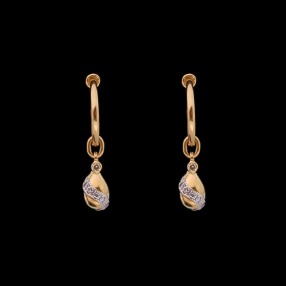 Boucles d'oreilles pendantes or et diamants