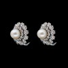 Boucles d'oreilles fleurs diamants et perles