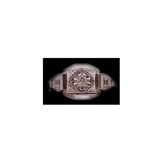 Bague art déco 1930 or blanc diamant