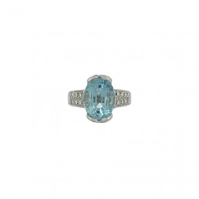 Bague en Or Aigue Marine et...