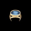 Bague camé bleu " Visage de femme de profil "