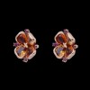 Boucles d'oreilles Chanel " Trefle " Or, Citrines et Rhodolites