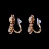 Boucles d'oreilles Chanel " Trefle " Or, Citrines et Rhodolites