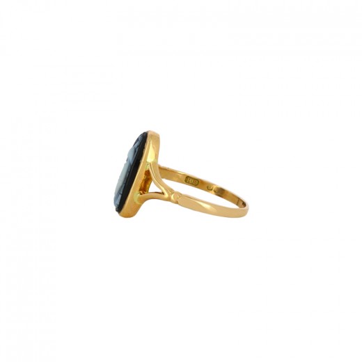 Bague Camée Or Jaune 18 Carats (750/°) 3g - Taille 53 - Occasion Parfait état