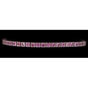 Bracelet Ligne Saphirs Rose