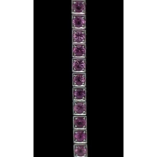Bracelet Ligne Saphirs Rose